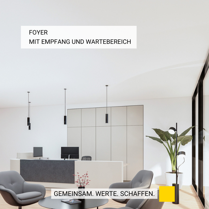 Ob Foyer, Empfang oder Wartebereich – wir schaffen Räume, die freundlich, einladend und funktional sind.