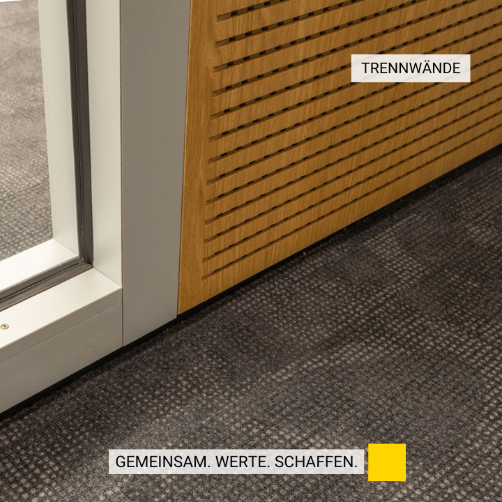 Raumstruktur mit Trennwänden und grauem Boden