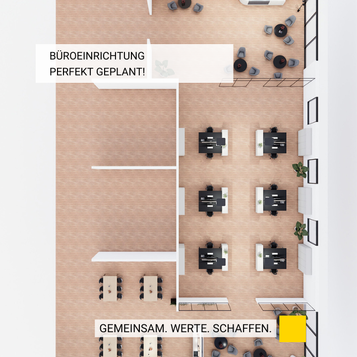 Büroeinrichtung Skizze